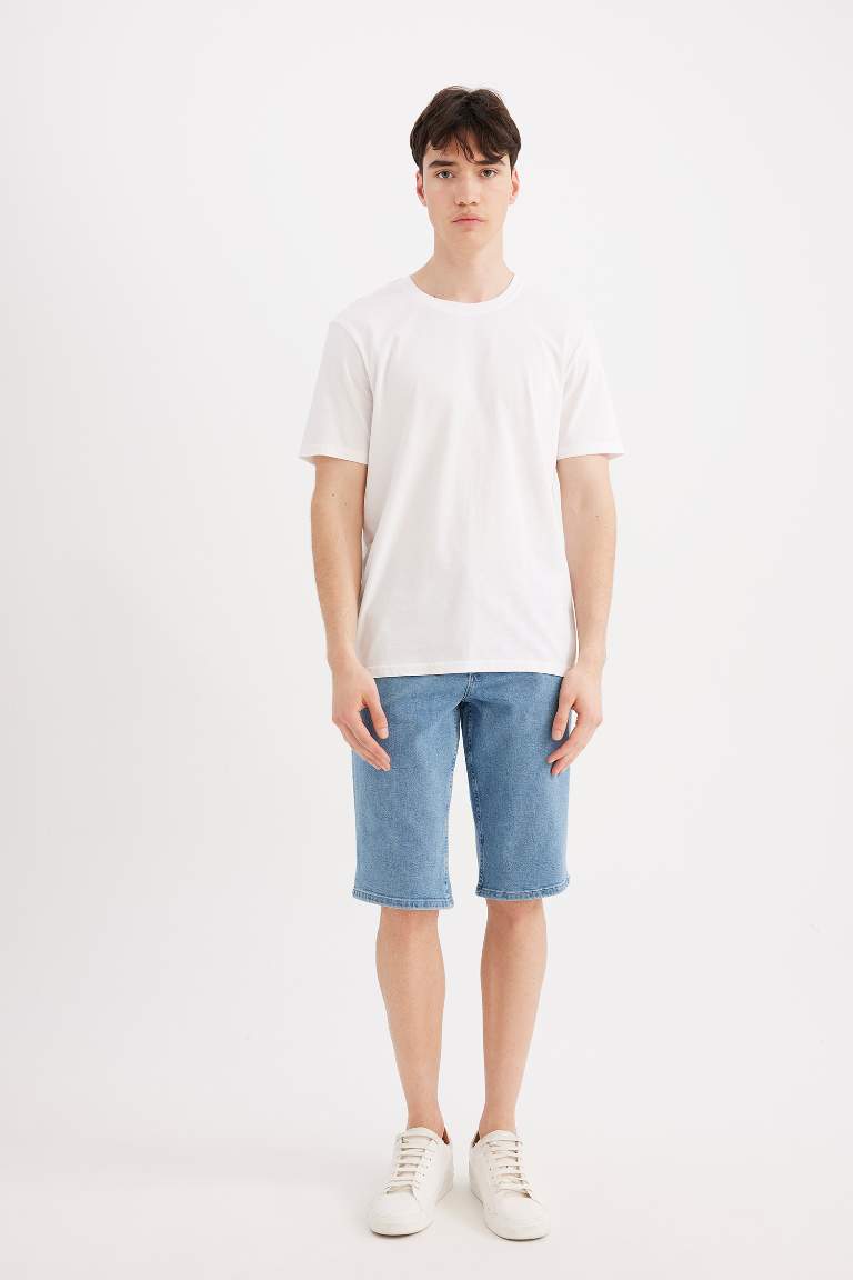 Regular Fit Jean Bermuda Shorts