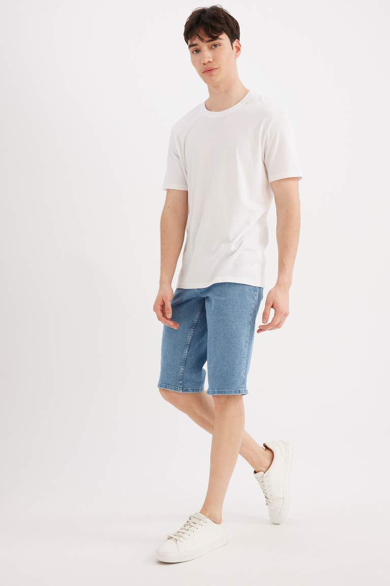 Regular Fit Jean Bermuda Shorts