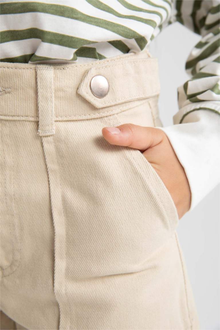 Girl Wide Leg Wide Leg Cotton Trousers