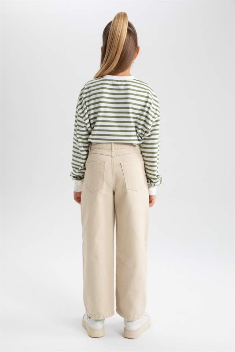 Girl Wide Leg Wide Leg Cotton Trousers