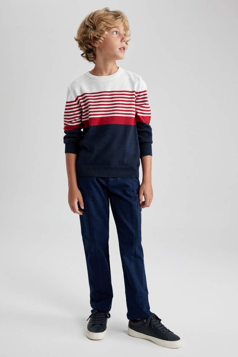 Boy Cargo Fit Twill Trousers