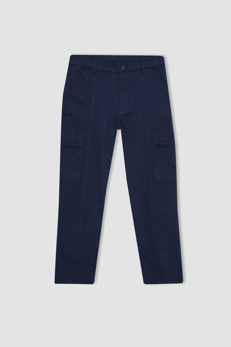 Boy Cargo Fit Twill Trousers