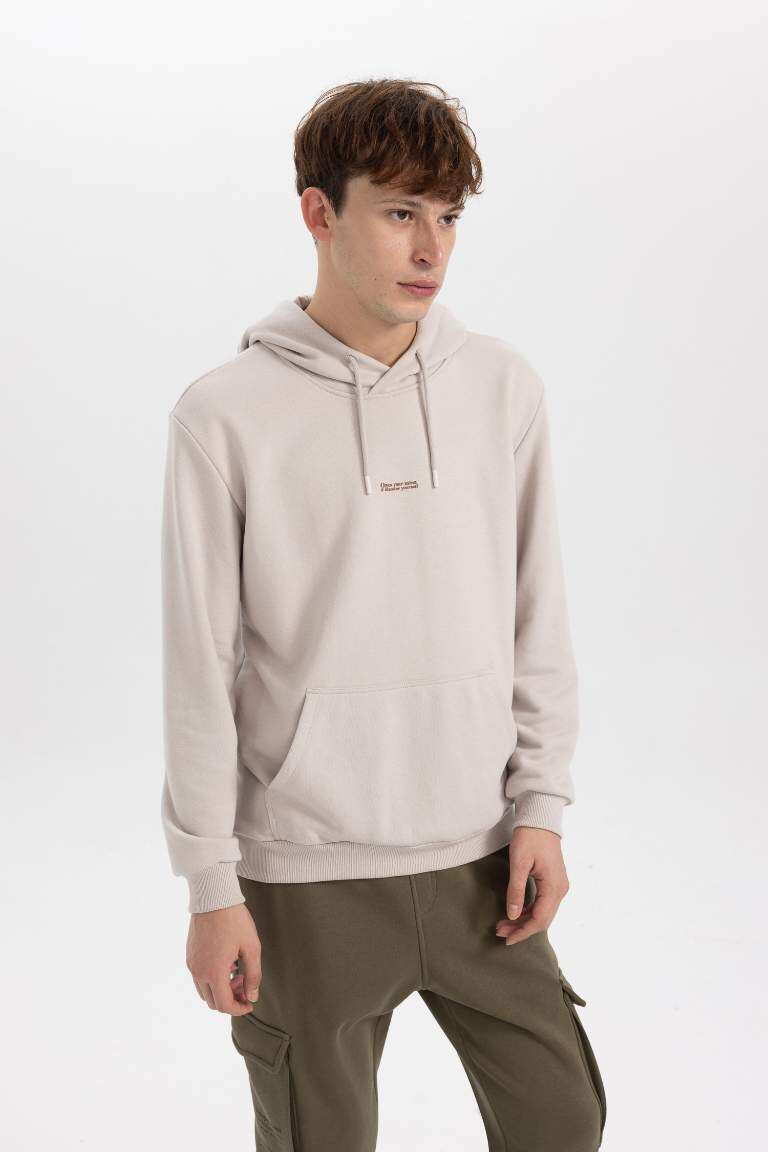 Beige MAN Regular Fit Printed Sweatshirt 2927530 | DeFacto