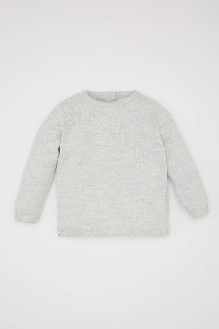 Baby Boy Crew Neck Basic Knitted Pullover