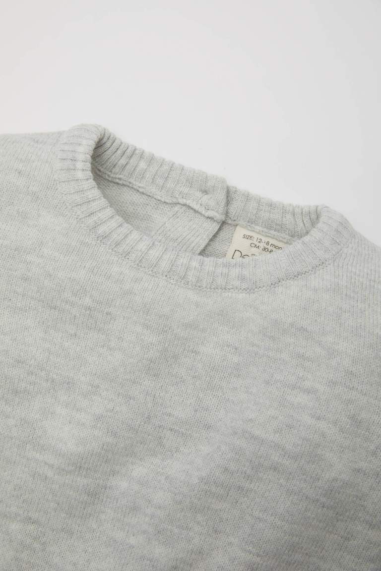 Baby Boy Crew Neck Basic Knitted Pullover