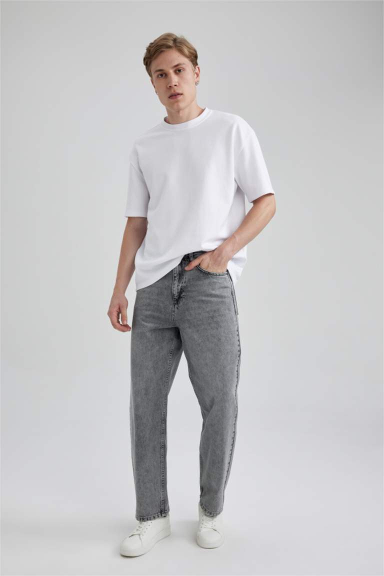 Baggy Geniş Kalıp Normal Bel Geniş Paça Jean Pantolon