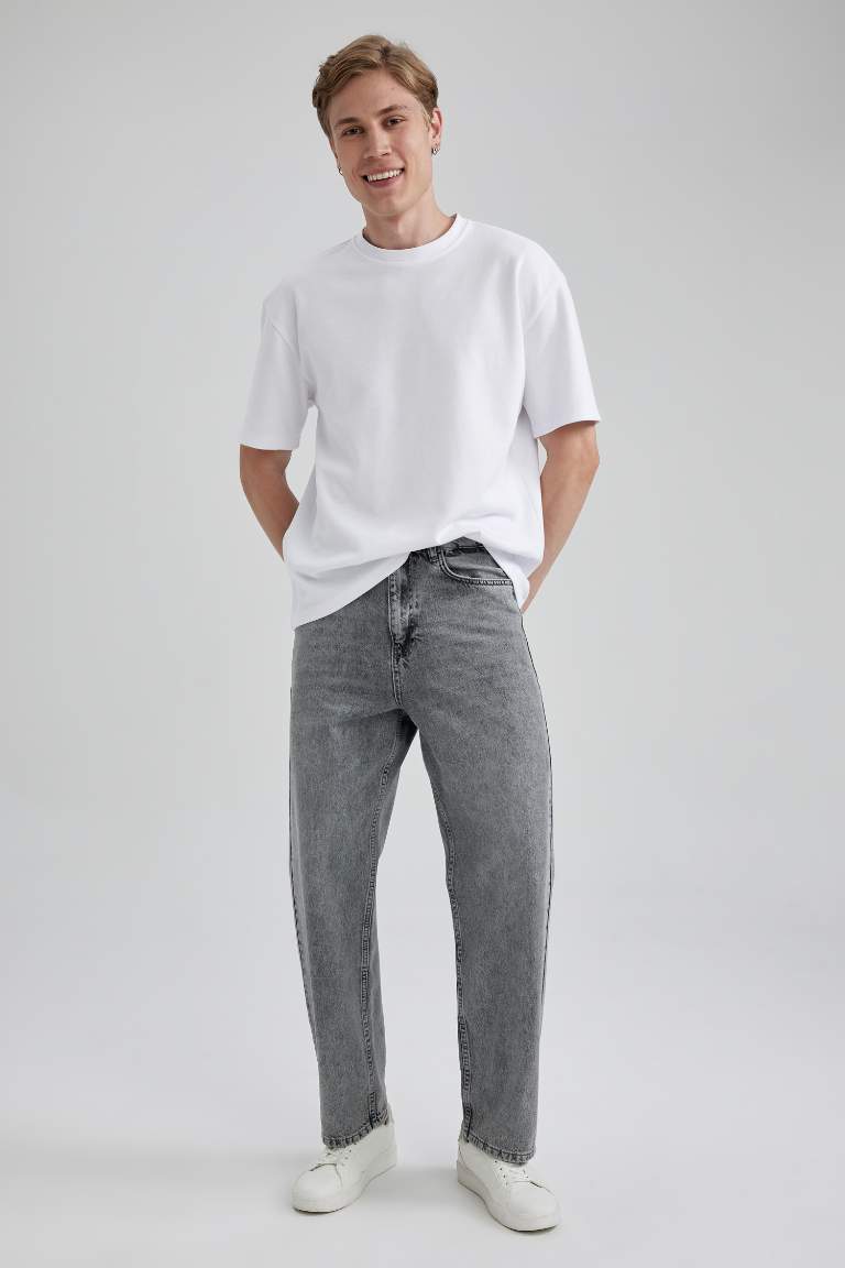 Baggy Geniş Kalıp Normal Bel Geniş Paça Jean Pantolon