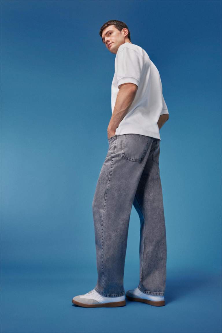 Baggy Geniş Kalıp Normal Bel Geniş Paça Jean Pantolon