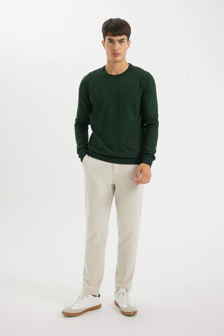 Standard Fit Crew Neck Basic Knitwear Pullover