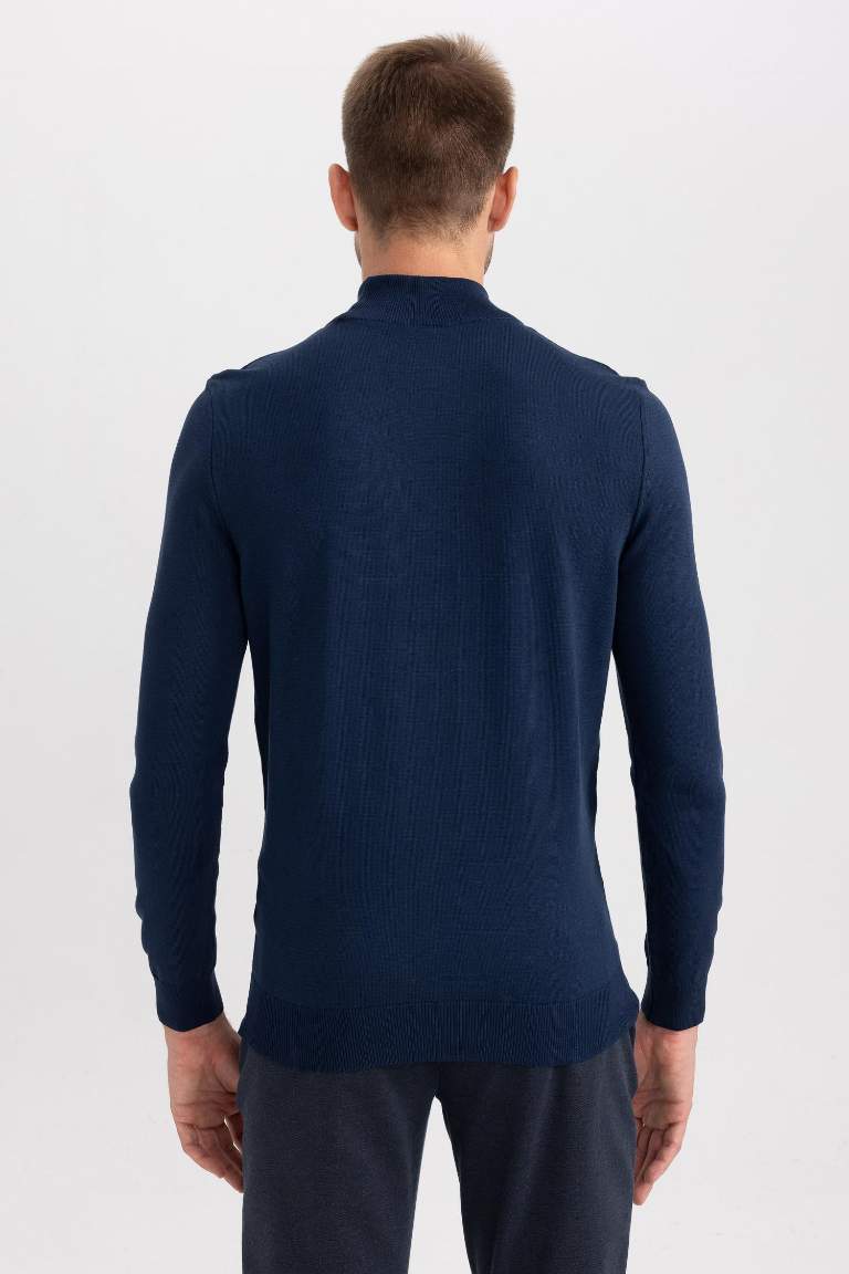 Regular Fit Half Turtleneck Basic Knitted Pullover