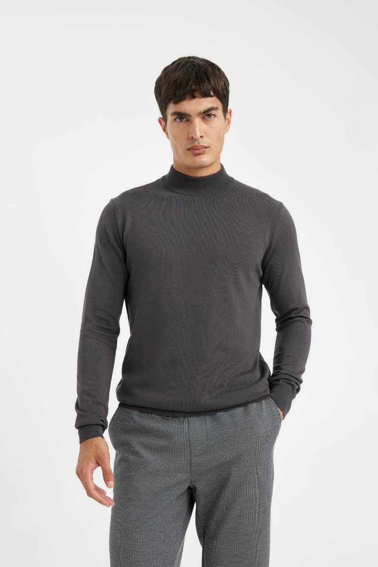 Standard Fit Half Turtleneck Basic Knitted Pullover