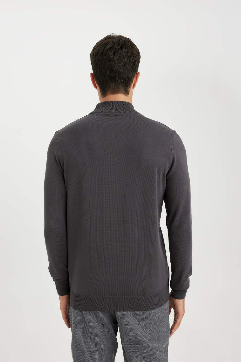 Standard Fit Half Turtleneck Basic Knitted Pullover