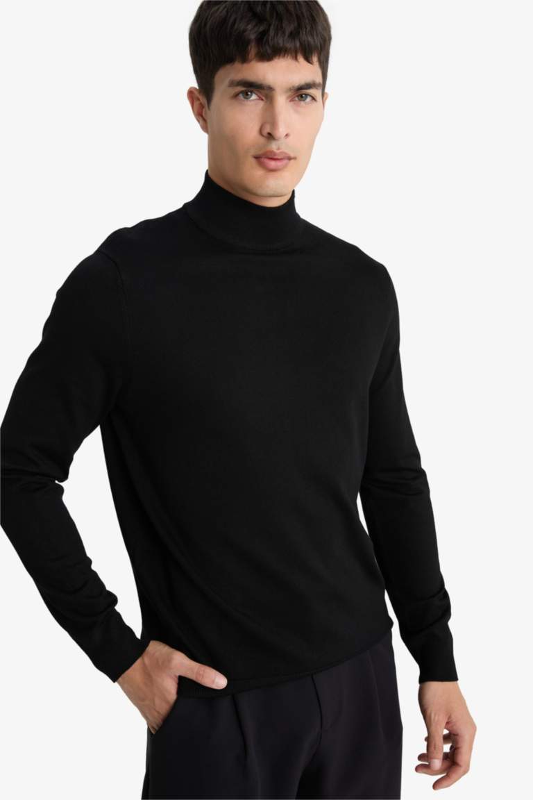 қалыпты пішім ұзартылған мойынжейде трикотаж Пулловер