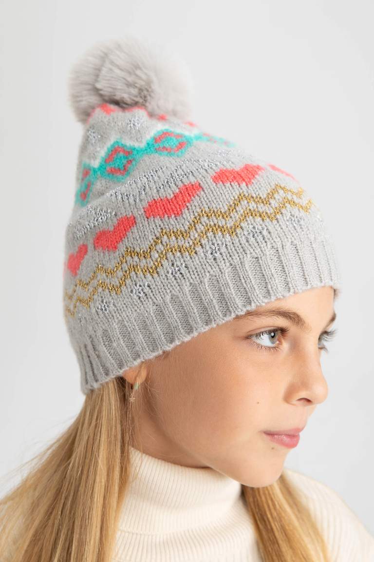 Girl Pompom Knitwear Beret