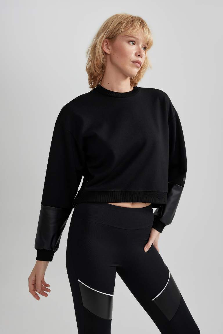 DeFactoFit Oversize Fit Crew Neck Sports Sweatshirt