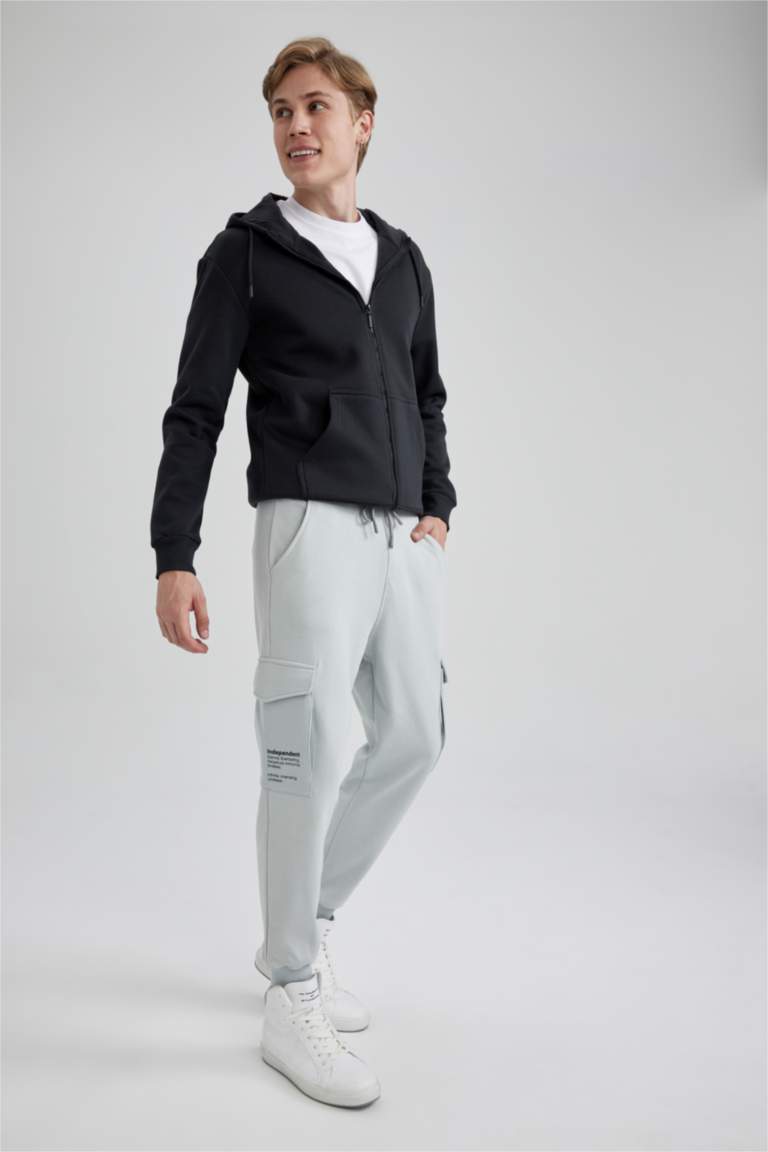 Regular Fit Rib Hem With Cargo Pocket Trousers