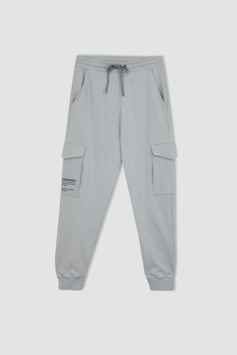 Regular Fit Rib Hem With Cargo Pocket Trousers