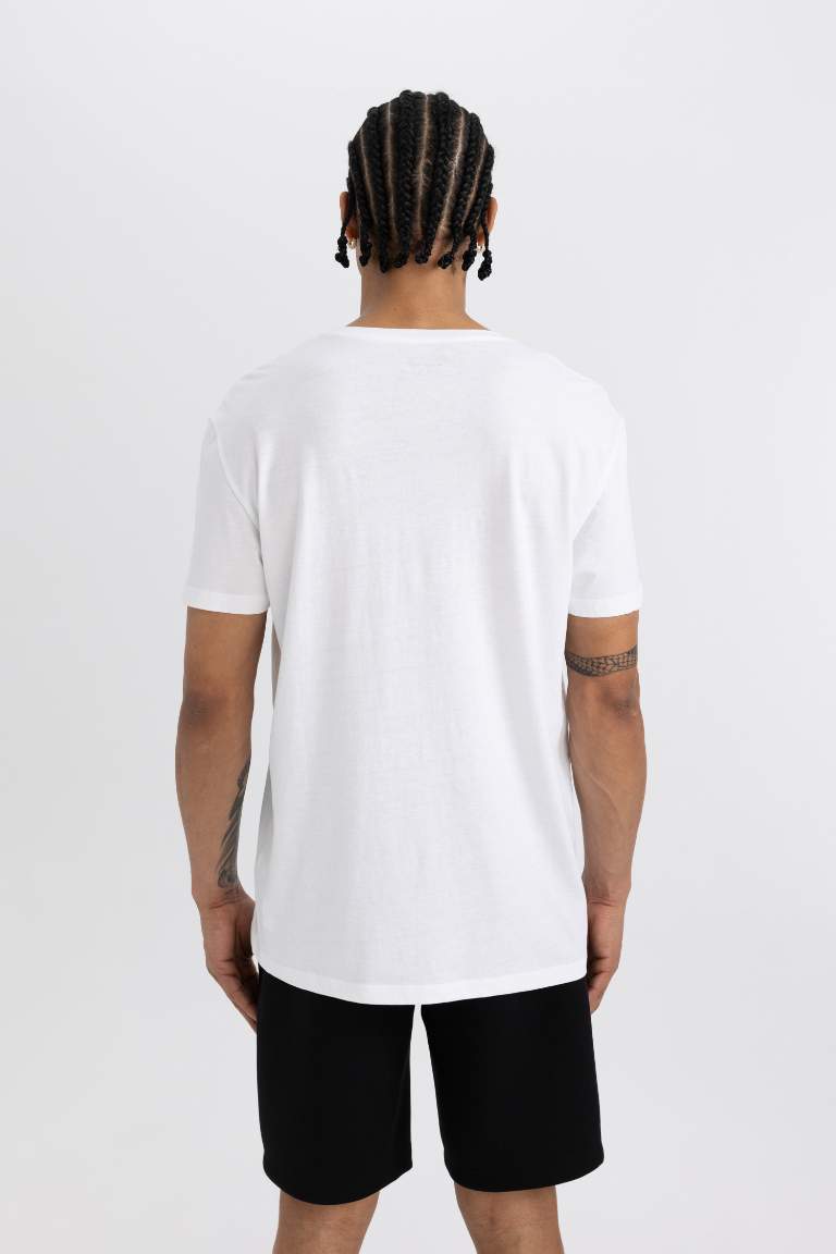 DeFactoFit Standard Fit Crew Neck Printed T-Shirt