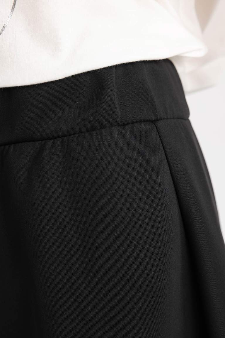 Black WOMAN A Cut Scuba Diver Fabric Skirt 2813437 | DeFacto