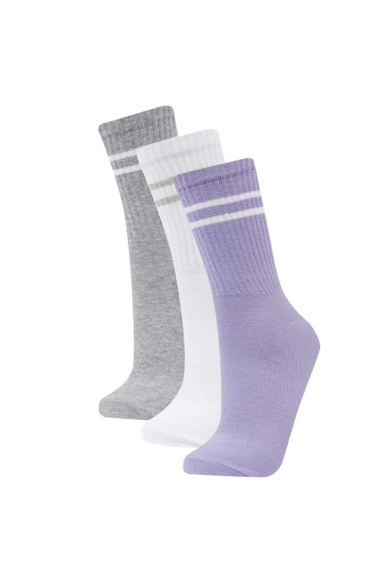 Women 3 Piece Cotton Long Socks