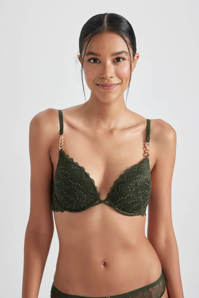 Fall in Love Dantelli Dolgulu Balenli Push Up Bra