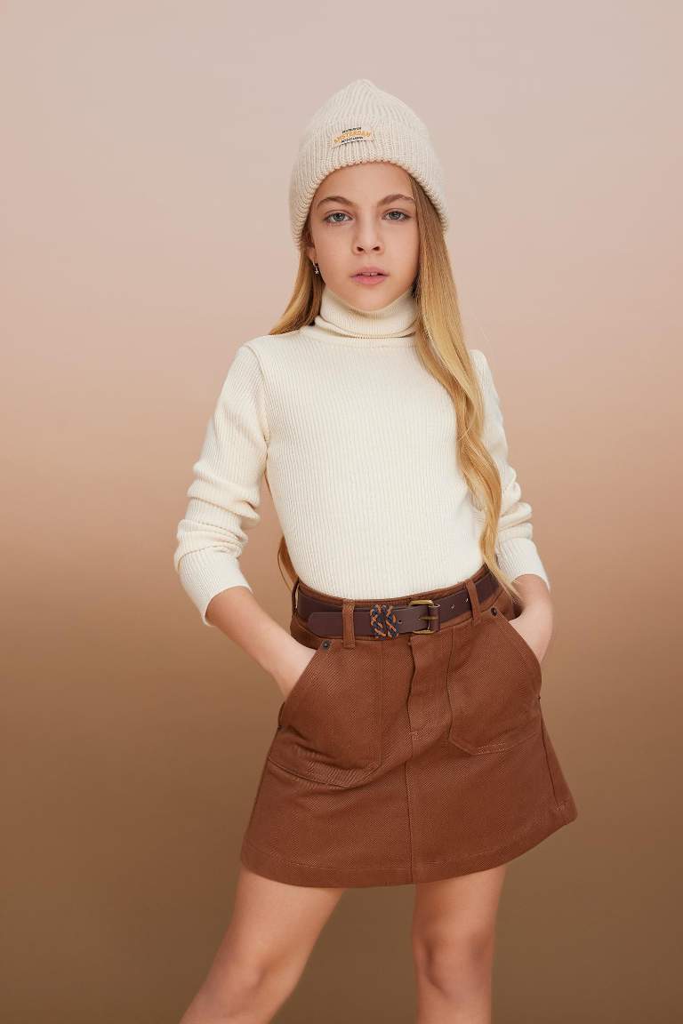 Girl Regular Fit Turtleneck Pullover