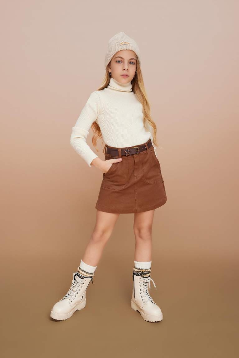 Girl Regular Fit Turtleneck Pullover