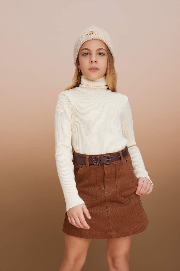 Girl Regular Fit Turtleneck Pullover