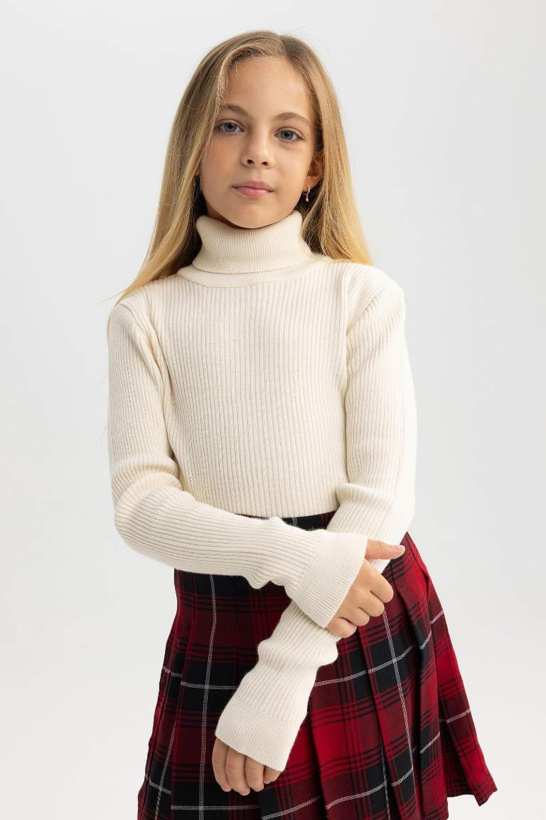 Girl Regular Fit Turtleneck Pullover