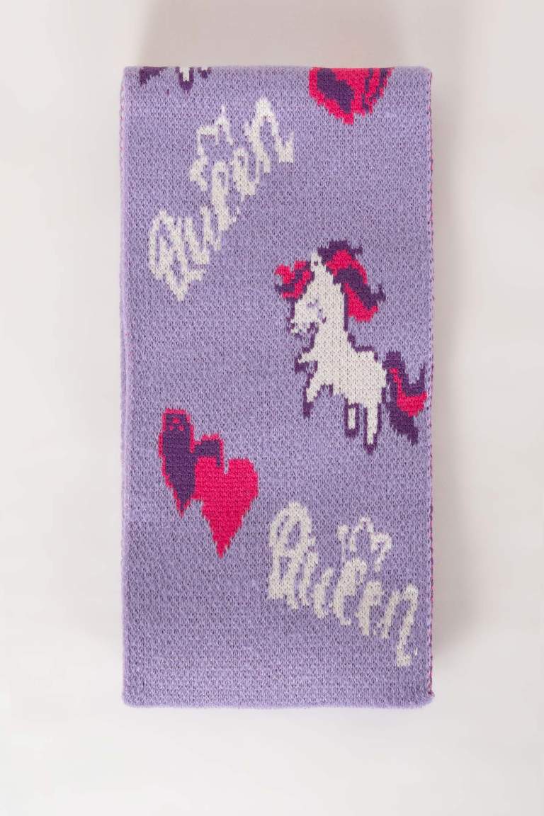 Ensemble Écharpe et Bonnet à Motif Unicorn Pour Fille - 2 Pièces