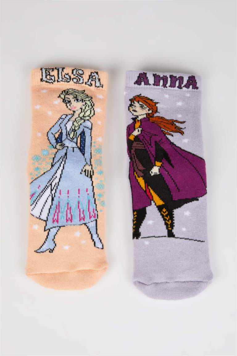 جوارب طويلة قطن بناتي من فروزن  - قطعتين