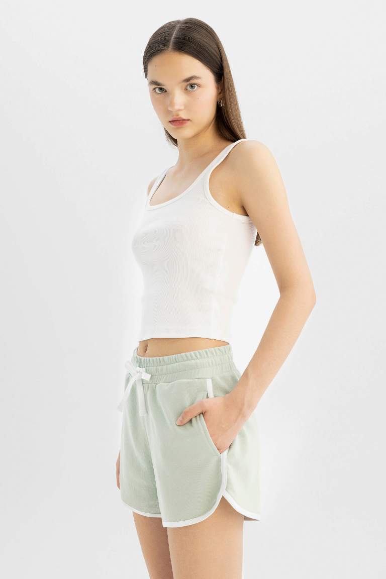 Regular Fit Thick Sweatshirt Fabric Shorts