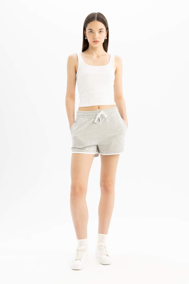 Regular Fit Thick Sweatshirt Fabric Shorts