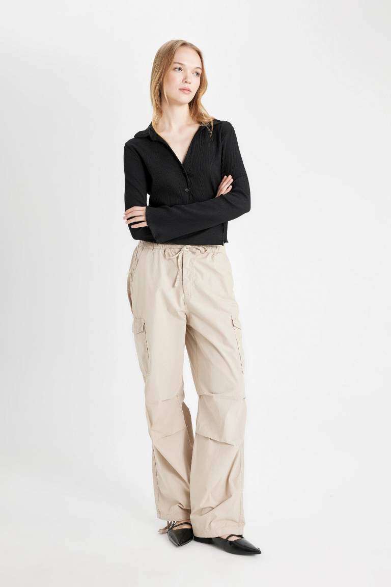 Parachute Normal Waist Poplin Pants