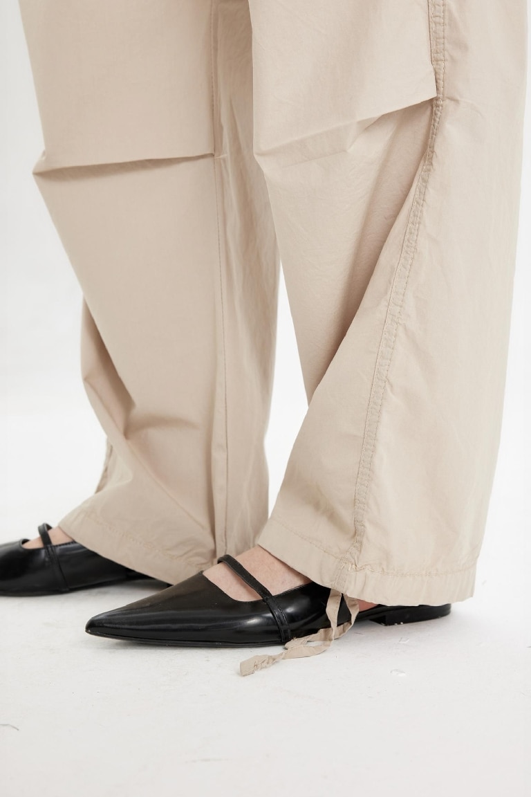 Coool Paraşüt Poplin Pantolon Basic Düz Cepli Beli Lastikli