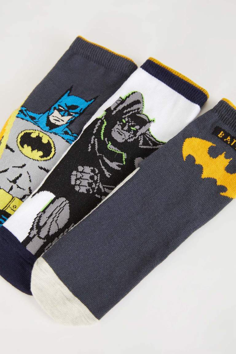 Boy Batman 3 Piece Cotton Long Socks