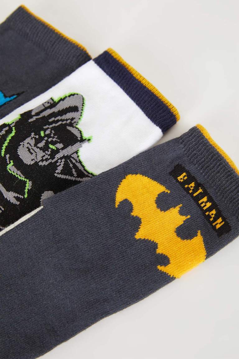 Boy Batman 3 Piece Cotton Long Socks