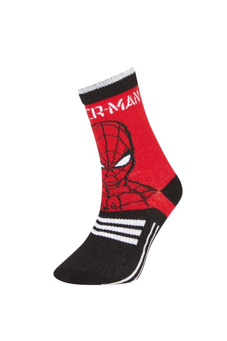 Boy Marvel Spiderman 3 Piece Cotton Long Socks