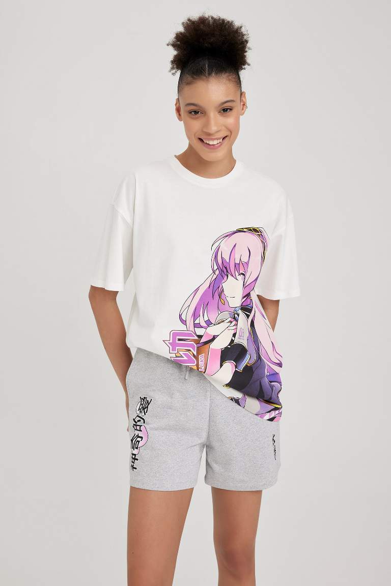Coool Hatsune Miku Oversize Fit Sırt Baskılı Kısa Kollu %100 Pamuk Tişört