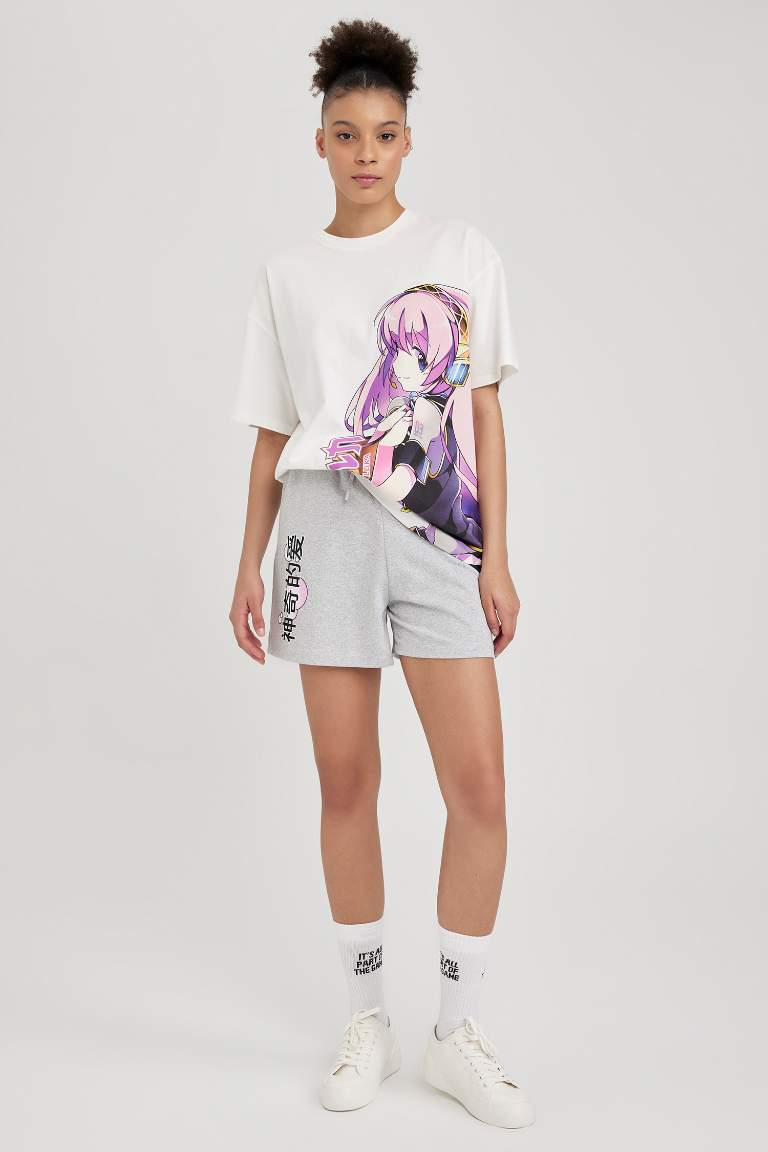 Coool Hatsune Miku Oversize Fit Sırt Baskılı Kısa Kollu %100 Pamuk Tişört