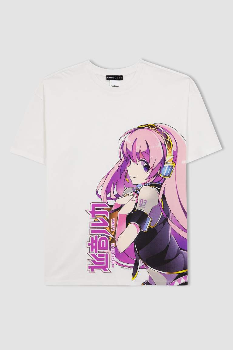 Coool Hatsune Miku Oversize Fit Sırt Baskılı Kısa Kollu %100 Pamuk Tişört