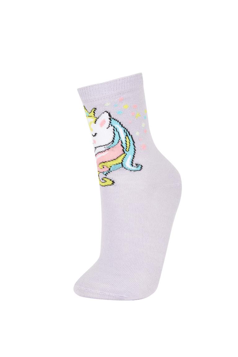 Girl 5 Piece Cotton Long Socks