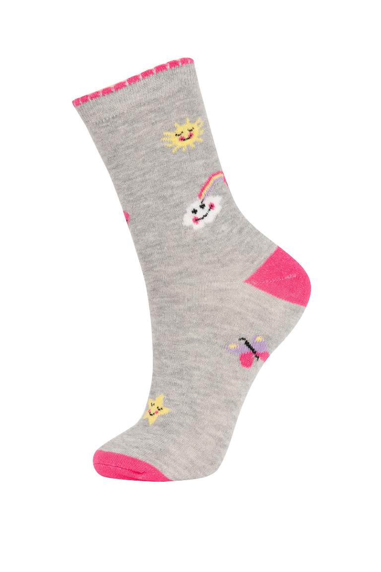 Girl 7 Piece Cotton Long Socks