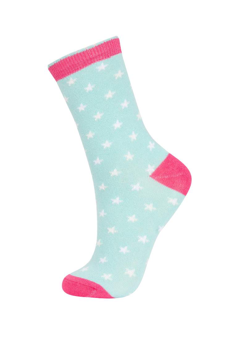 Girl 7 Piece Cotton Long Socks