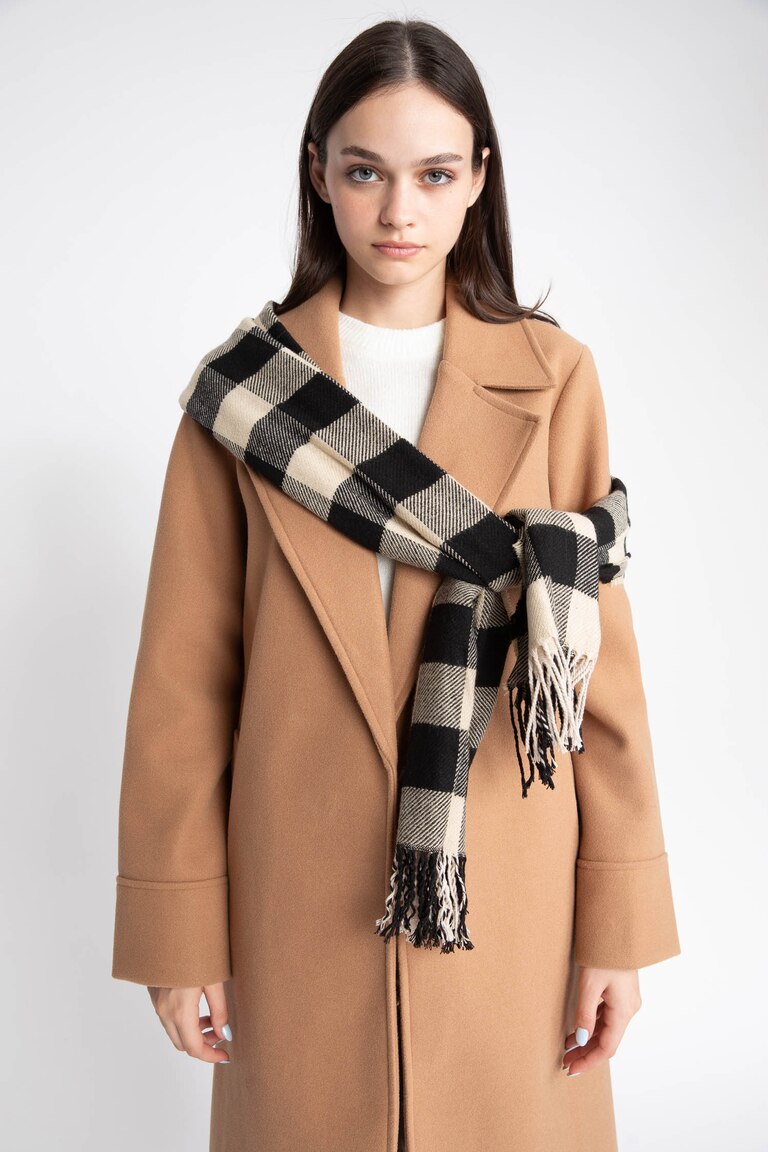 Écharpe Poncho Avec Manches Pour Femme - Pull D'hiver Tricoté, Coupe Droite - Cape Chaleureuse Pour Un Style Décontracté