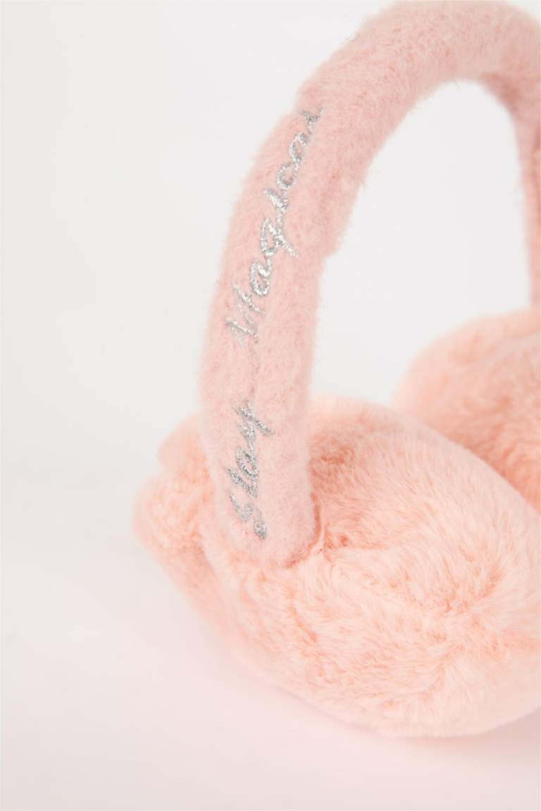 سماعات بناتي شتوي قطيفة مطرز