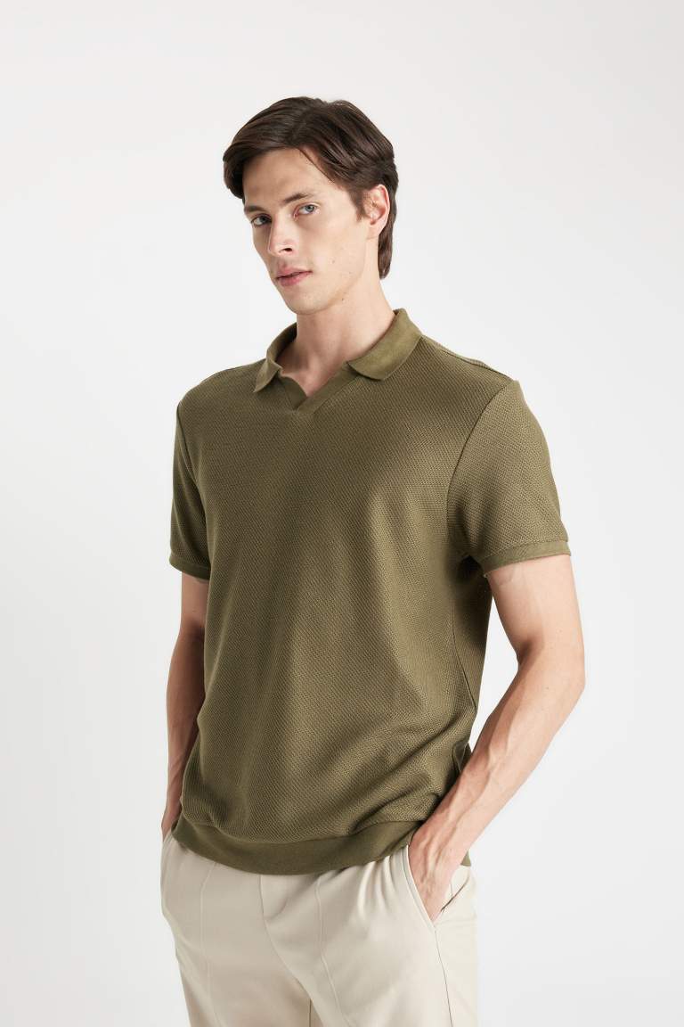 Regular Fit Polo Neck Short Sleeve T-Shirt