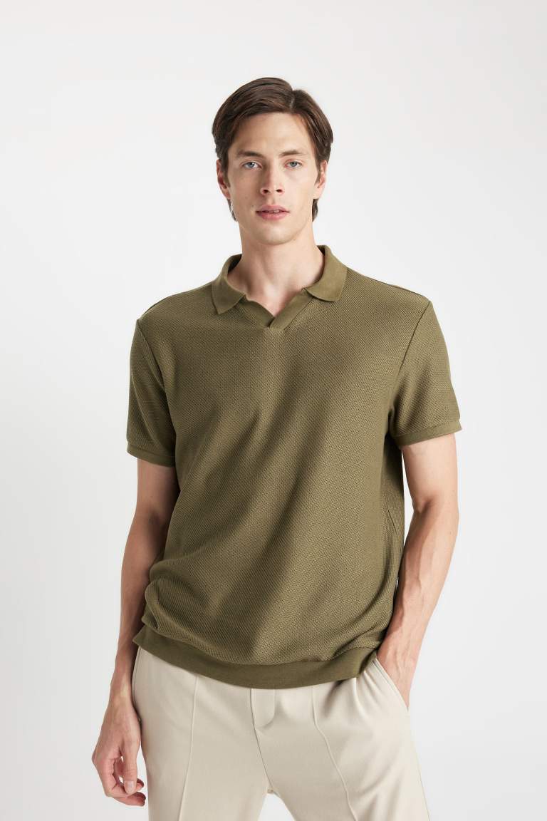 Regular Fit Polo Neck Short Sleeve T-Shirt