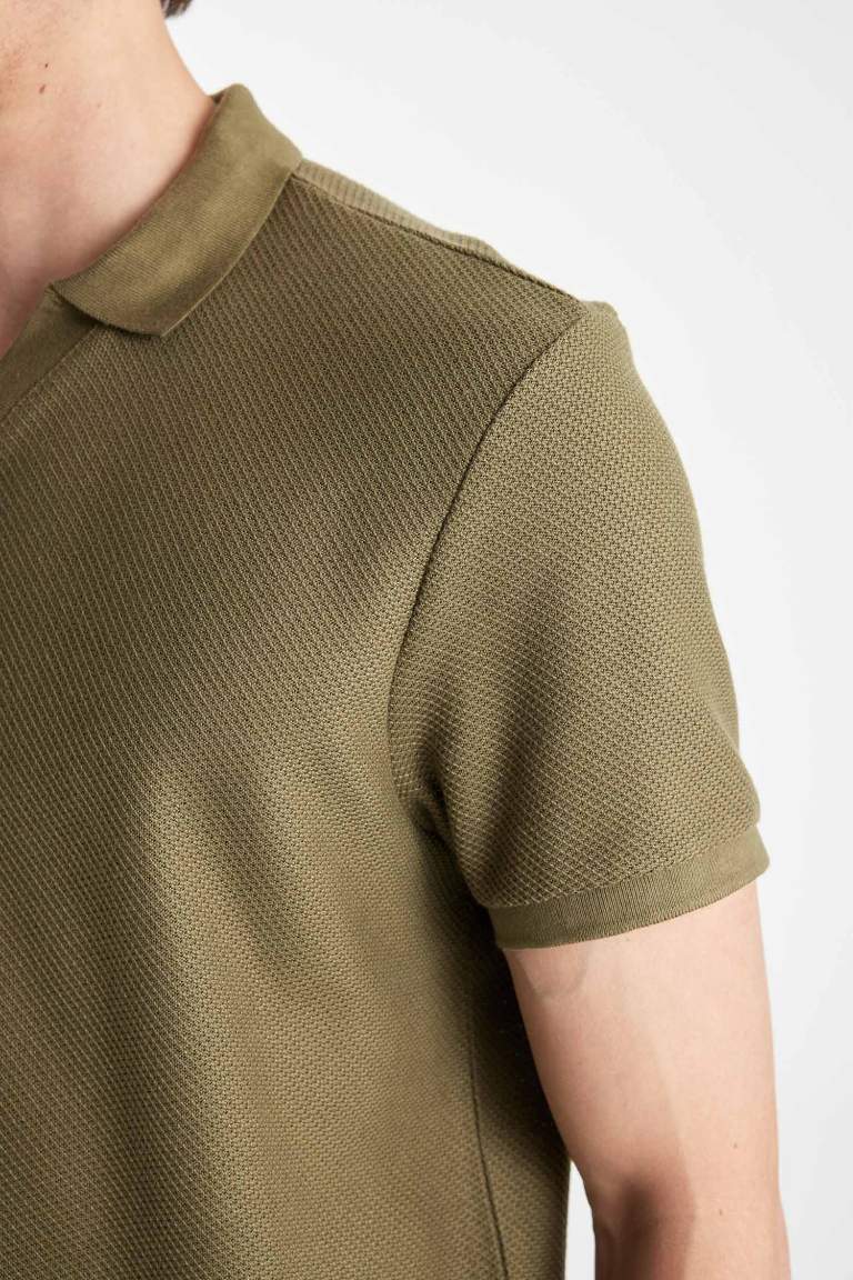 Regular Fit Polo Neck Short Sleeve T-Shirt