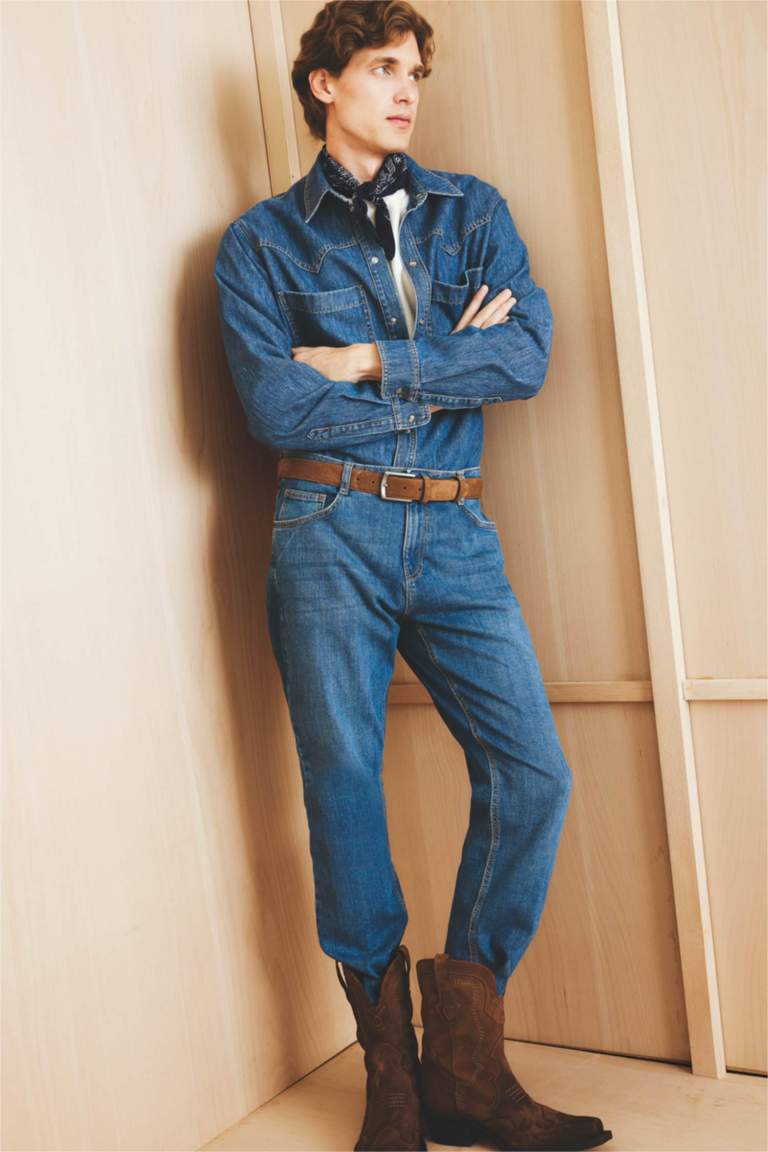 بنطلون جينز سيرجيو قصة عادية بخصر عادي